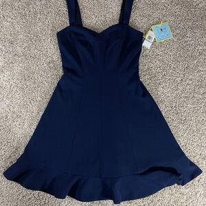 CeCe Navy Blue Sweetheart Dress Size: 0